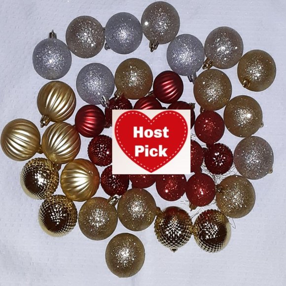 Other - 39 Pieces Christmas Glitter Ball Ornaments Xmas Tree Balls - Hanging Balls